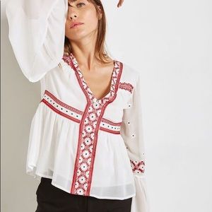Topshop embroidered bohemian blouse